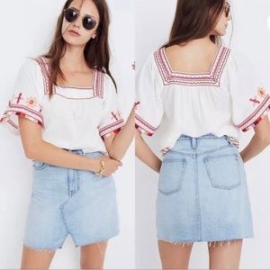Madewell Jeans Skirt Mini Stretch Denim Blue Festival Boho Retro 70s Womens 26